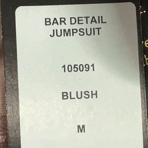 NWT Bebe Jumpsuit - Pink Sparkle - Plunge Neckline Cut-outs - Medium - Picture 3 of 15